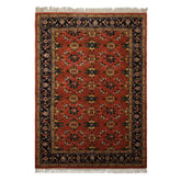 6x9 Rose, Navy, Gold Color Hand Knotted French Aubusson Savonnerie New Zealand Wool Traditional Oriental Rug